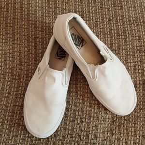 Vans white slide ons